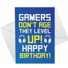 FUNNY Humour Birthday Card For Him GAMING CARD Level Up Card