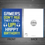 FUNNY Humour Birthday Card For Him GAMING CARD Level Up Card
