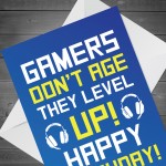 FUNNY Humour Birthday Card For Him GAMING CARD Level Up Card