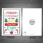 Cute Happy Christmas Card For Teacher Nursery Preschool School