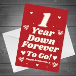 Funny Joke 1st Anniversary Card For Husband Wife Card For Him
