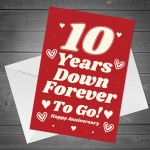 Funny Joke 10th Anniversary Card For Husband Wife Card For Him