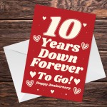 Funny Joke 10th Anniversary Card For Husband Wife Card For Him
