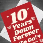 Funny Joke 10th Anniversary Card For Husband Wife Card For Him