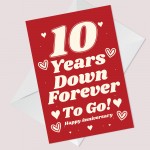 Funny Joke 10th Anniversary Card For Husband Wife Card For Him