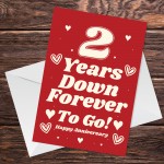 Funny Joke 2nd Anniversary Card For Husband Wife Card For Him