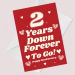 Funny Joke 2nd Anniversary Card For Husband Wife Card For Him