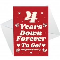 Funny Joke 4th Anniversary Card For Husband Wife Card For Him