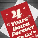 Funny Joke 4th Anniversary Card For Husband Wife Card For Him