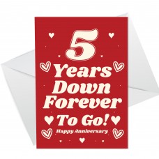 Funny Joke 5th Anniversary Card For Husband Wife Card For Him