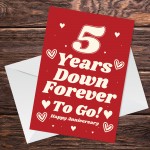 Funny Joke 5th Anniversary Card For Husband Wife Card For Him