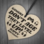 Gamer Birthday Gift For Son Brother Wooden Heart Gaming Sign