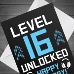 Funny 16th Birthday Card For Son Brother LEVEL 16 Humour Card