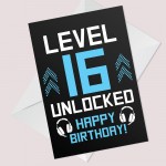 Funny 16th Birthday Card For Son Brother LEVEL 16 Humour Card