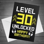 Funny 30th Birthday Card For Son Brother LEVEL 30 Humour Card
