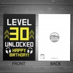 Funny 30th Birthday Card For Son Brother LEVEL 30 Humour Card