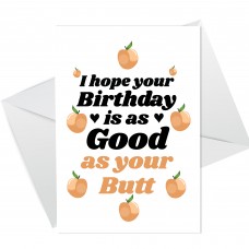 Funny Birthday Card For Girlfriend Butt Card Joke Card For Her