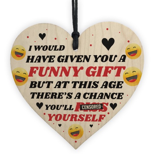 Funny Christmas Birthday Wooden Heart Gift For Him Her Novelty R