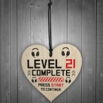 21st Birthday Gamer Gift Wood Heart Novelty 21st Birthday Gifts 