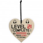 21st Birthday Gamer Gift Wood Heart Novelty 21st Birthday Gifts 