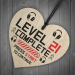 21st Birthday Gamer Gift Wood Heart Novelty 21st Birthday Gifts 