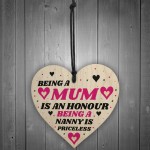 Gift For Mum Nanny Wood Heart Birthday Christmas Gift Thank You