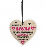 Gift For Mum Nanny Wood Heart Birthday Christmas Gift Thank You