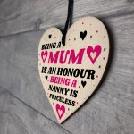 Gift For Mum Nanny Wood Heart Birthday Christmas Gift Thank You