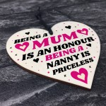 Gift For Mum Nanny Wood Heart Birthday Christmas Gift Thank You