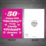 Personalised Birthday Card For Bestie Best Friend 50th Birthday