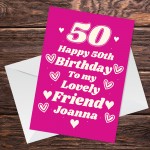 Personalised Birthday Card For Bestie Best Friend 50th Birthday