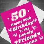 Personalised Birthday Card For Bestie Best Friend 50th Birthday