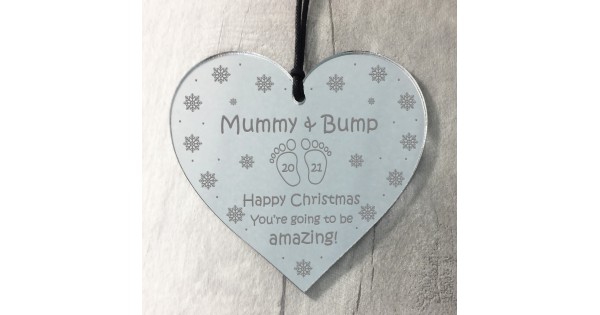 Mummy To Be Gift From Bump Engraved Heart Christmas Gift