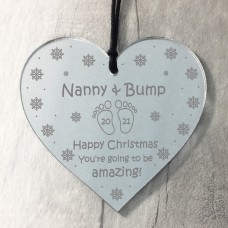 Nanny To Be Gift From Bump Engraved Heart Christmas Gift