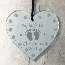 Personalised Baby Girl Boys First Christmas Tree Bauble 1st Xmas