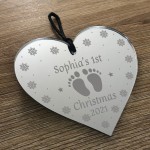 Personalised Baby Girl Boys First Christmas Tree Bauble 1st Xmas