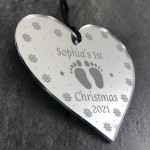 Personalised Baby Girl Boys First Christmas Tree Bauble 1st Xmas