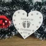 Personalised Baby Girl Boys First Christmas Tree Bauble 1st Xmas