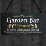 Funny Garden Bar Sign Licensed Plaque Home Bar Pub Man Cave Sign