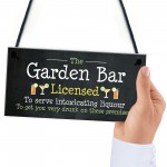 Funny Garden Bar Sign Licensed Plaque Home Bar Pub Man Cave Sign