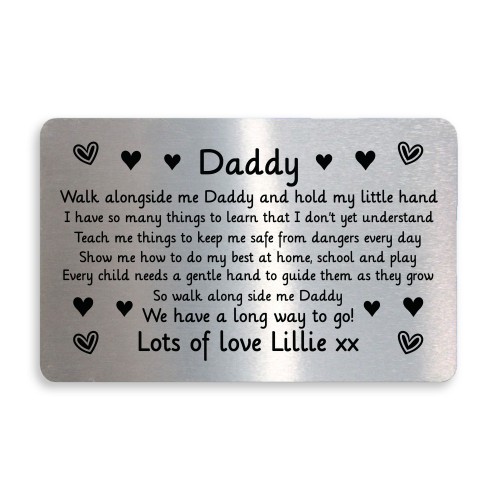 Personalised Christmas Gift For Dad Novelty Metal Wallet Card