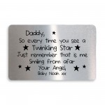 Personalised Baby Memorial Poem Gift For Dad Daddy Metal Wallet 