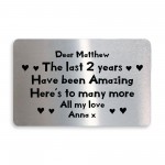 Personalised 2nd Anniversary 2 Year Anniversary Gifts Boyfriend