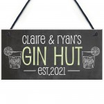 GIN HUT Personalised Decor Sign For Home Bar Garden Bar 