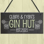 GIN HUT Personalised Decor Sign For Home Bar Garden Bar 