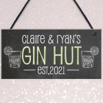 GIN HUT Personalised Decor Sign For Home Bar Garden Bar 