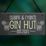 GIN HUT Personalised Decor Sign For Home Bar Garden Bar 