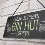 GIN HUT Personalised Decor Sign For Home Bar Garden Bar 