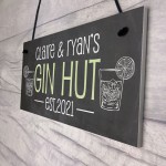 GIN HUT Personalised Decor Sign For Home Bar Garden Bar 