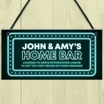 Home Bar Hanging Personalised Decor Sign Novelty Man Cave Sign